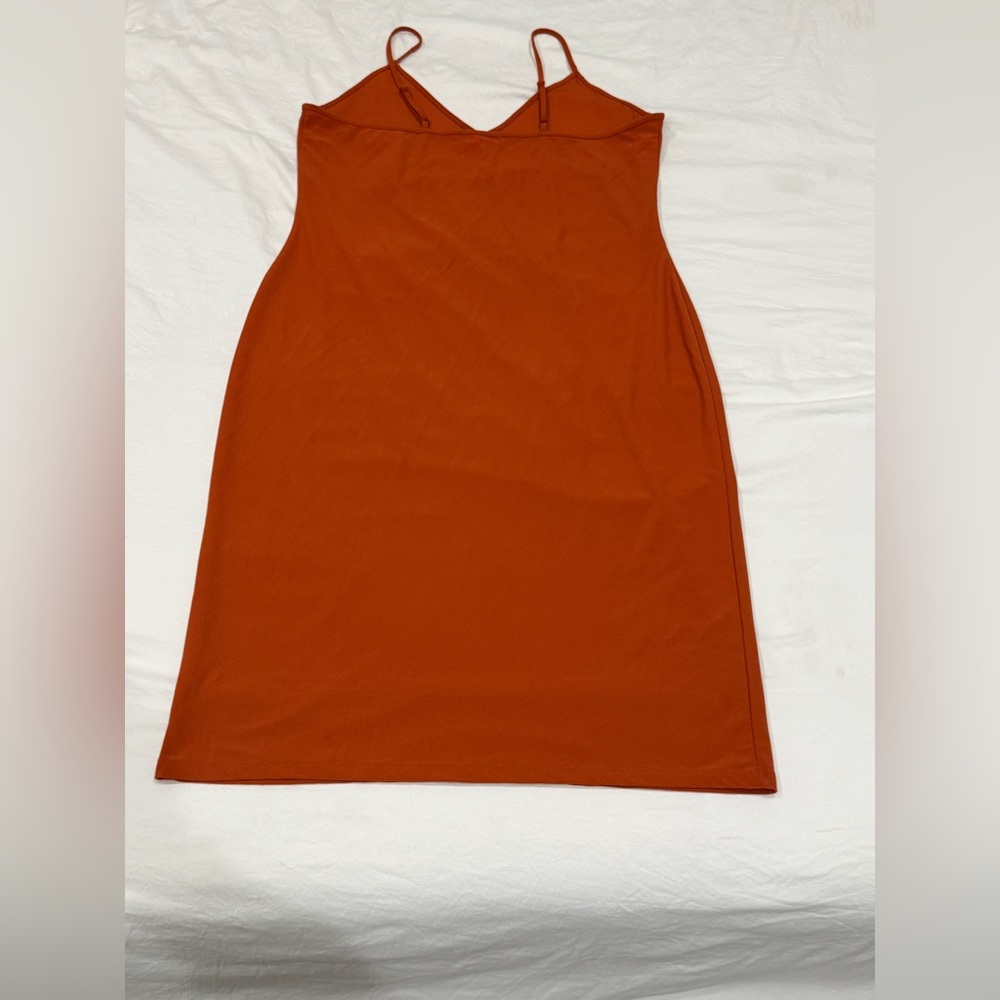 Leith Vibrant Orange Midi Slip Dress - Picture 3 of 3
